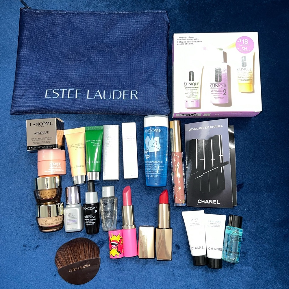 Luxury brand samples Chanel Lancôme Estée Lauder Kat Burki